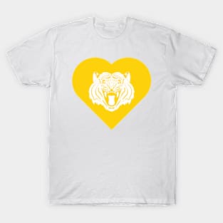 Tiger Mascot Cares Yellow T-Shirt